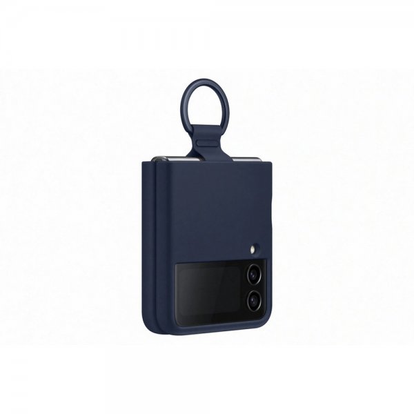 Samsung Original Galaxy Z Flip 4 Deksel Silicone Cover with Ring Navy