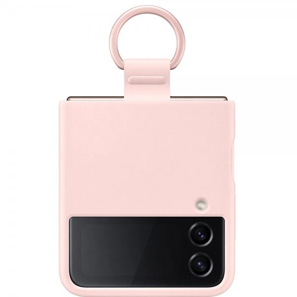 Samsung Original Galaxy Z Flip 4 Deksel Silicone Cover with Ring Rosa