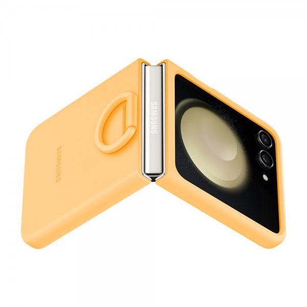 Samsung Original Galaxy Z Flip 5 Deksel Silicone Case with Ring Apricot