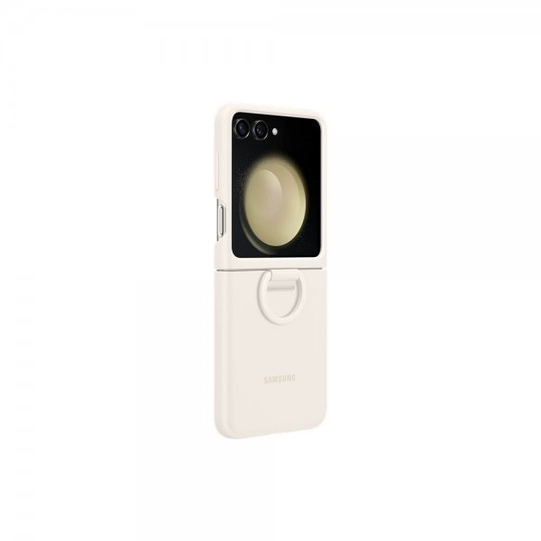 Samsung Original Galaxy Z Flip 5 Deksel Silicone Case with Ring Cream