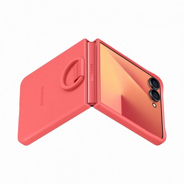 Samsung Original Galaxy Z Flip 7 Deksel Ring Case Silicone Rød