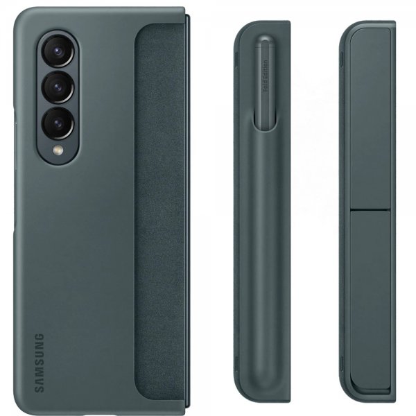 Samsung Original Galaxy Z Fold 4 Etui Standing Cover with Pen Graygreen