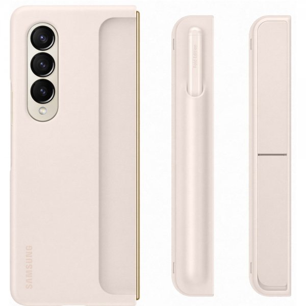 Samsung Original Galaxy Z Fold 4 Etui Standing Cover with Pen Sand