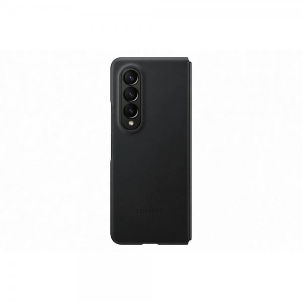 Samsung Original Galaxy Z Fold 4 Deksel Leather Cover Svart