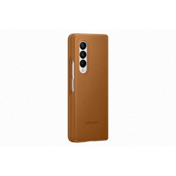 Samsung Original Galaxy Z Fold3 Deksel Leather Cover Camel