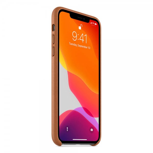 Apple Original iPhone 11 Pro Max Deksel Leather Case Brun