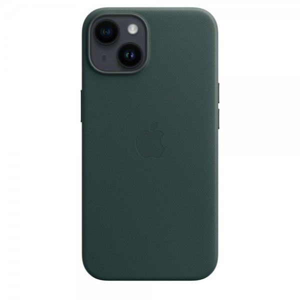 Apple Original iPhone 14 Plus Deksel Leather Case MagSafe Skoggrønn