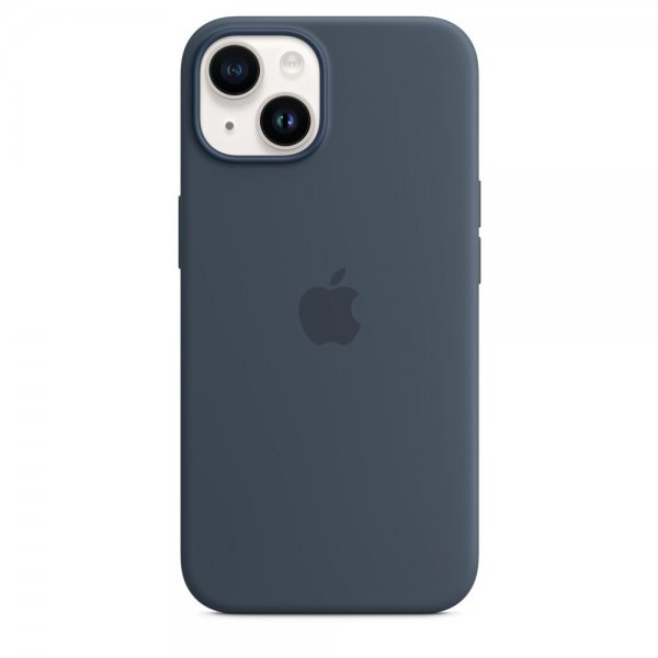 Apple Original iPhone 14 Plus Deksel Silicone Case MagSafe Storm Blue