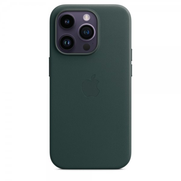Apple Original iPhone 14 Pro Max Deksel Leather Case MagSafe Skoggrønn