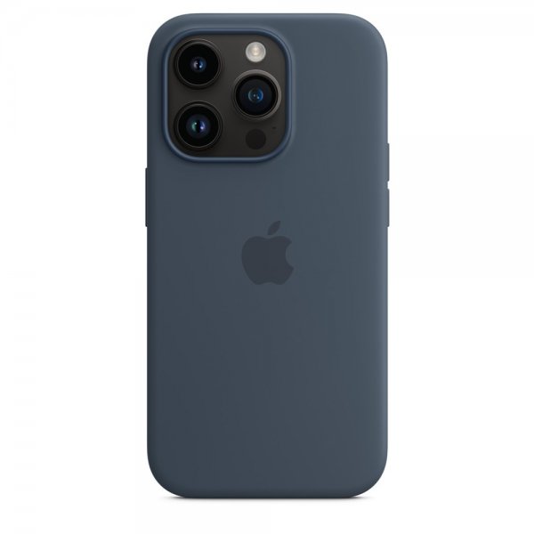 Apple Original iPhone 14 Pro Deksel Silicone Case MagSafe Storm Blue