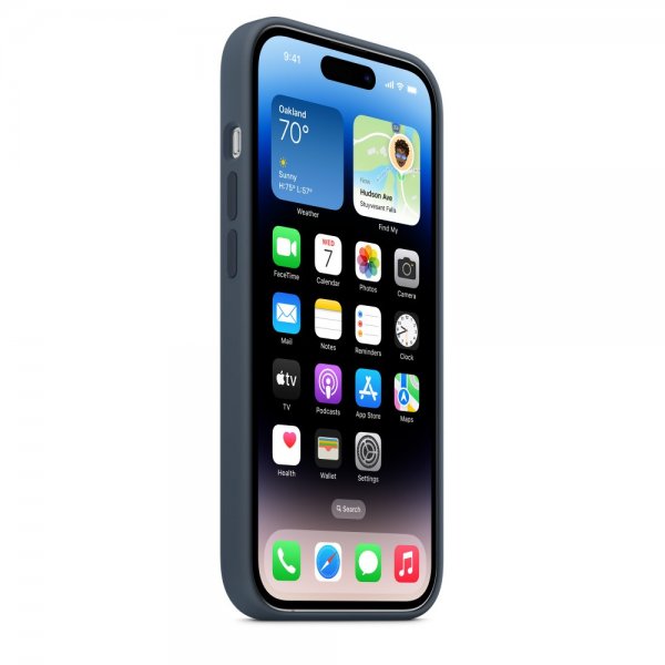 Apple Original iPhone 14 Pro Deksel Silicone Case MagSafe Storm Blue