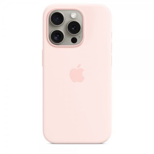 Apple Original iPhone 15 Pro Max Deksel Silikon MagSafe Lys rosa