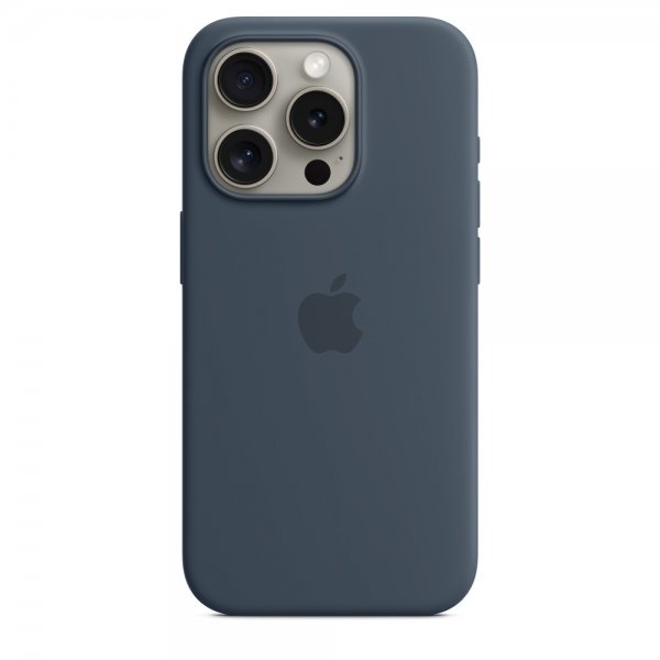 Apple Original iPhone 15 Pro Max Deksel Silikon MagSafe Stormblå