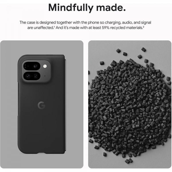 Google Original Pixel 9 Pro Fold Deksel Silikon Obsidian