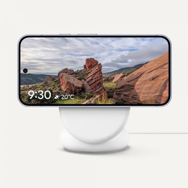 Google Original Trådløs lader Pixelsnap med Ställ Qi2 25W Fog