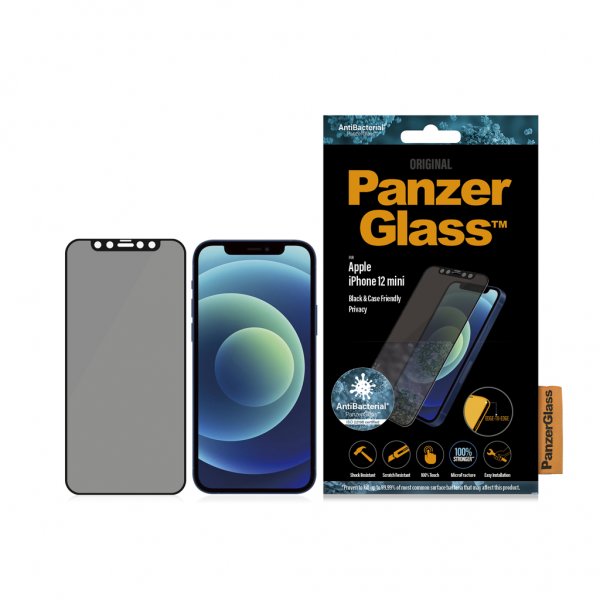 PanzerGlass iPhone 12 Mini Skjermbeskytter Edge-to-Edge Privacy