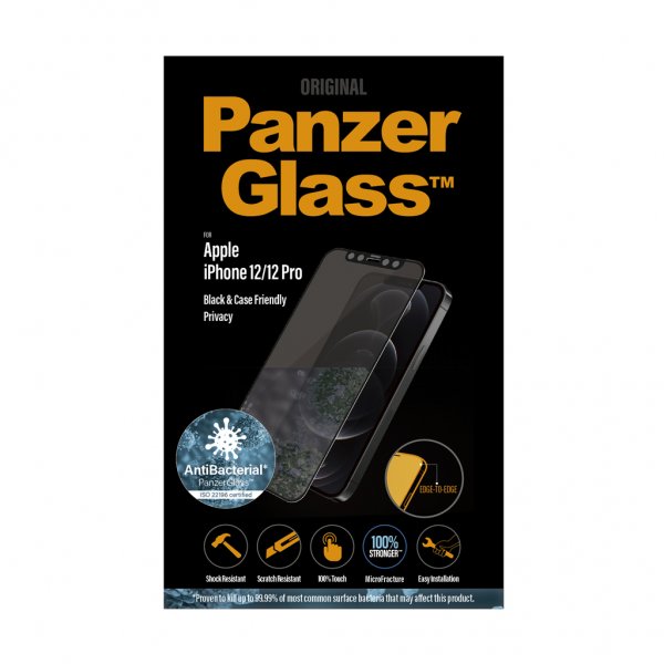 PanzerGlass iPhone 12/iPhone 12 Pro Skjermbeskytter Edge-to-Edge Privacy
