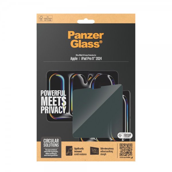 PanzerGlass iPad Pro 11 (M4/M5) Skjermbeskytter Ultra-Wide Fit Privacy