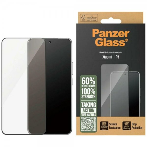 PanzerGlass Xiaomi 15 Skjermbeskytter Ultra-Wide Fit