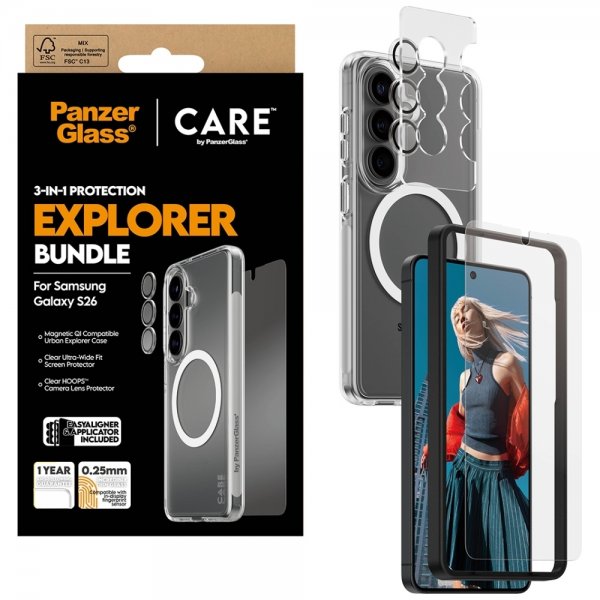 PanzerGlass Samsung Galaxy S26 3-in-1 Protection Bundle