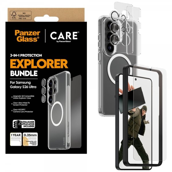 PanzerGlass Samsung Galaxy S26 Ultra 3-in-1 Protection Bundle