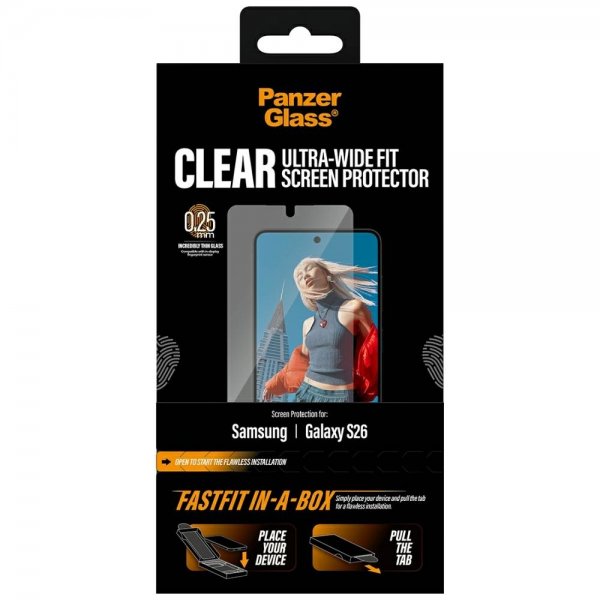 PanzerGlass Samsung Galaxy S26 Skjermbeskytter Fastfit In-a-Box