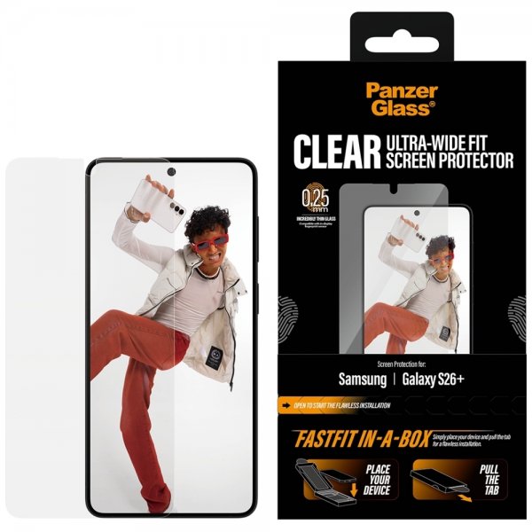 PanzerGlass Samsung Galaxy S26 Plus Skjermbeskytter Fastfit In-a-Box