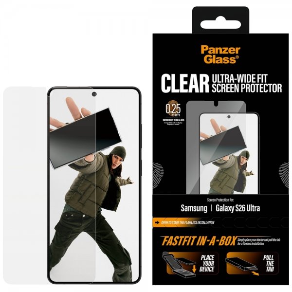 PanzerGlass Samsung Galaxy S26 Ultra Skjermbeskytter Fastfit In-a-Box