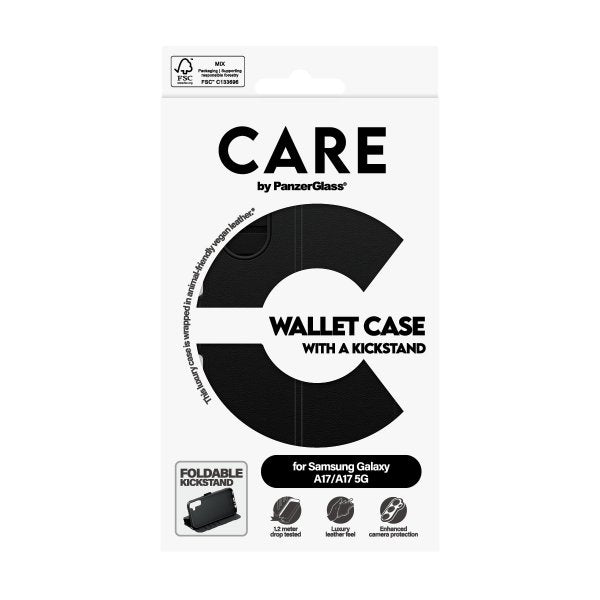 CARE by PanzerGlass Samsung Galaxy A17 Etui Wallet Kickstand Svart