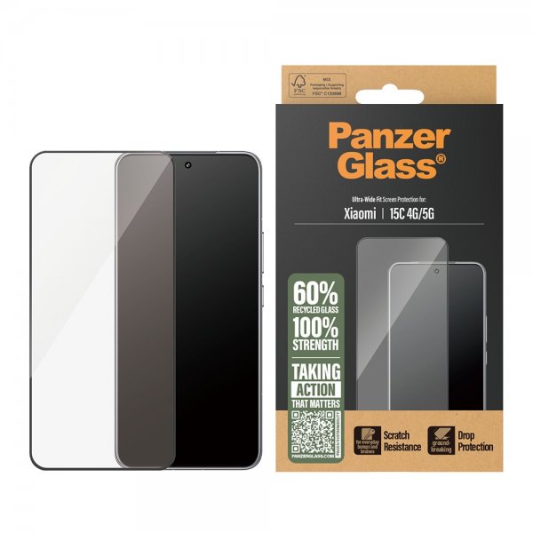 PanzerGlass Xiaomi Redmi 15C Skjermbeskytter Ultra-Wide Fit