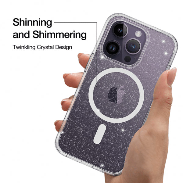 Just Mobile iPhone 14 Pro Deksel TENC BlingBling MagSafe Transparent