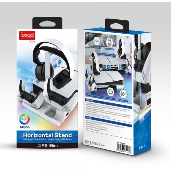 Ipega PG-P5S039 PlayStation 5 Slim horisontal dokkingstasjon