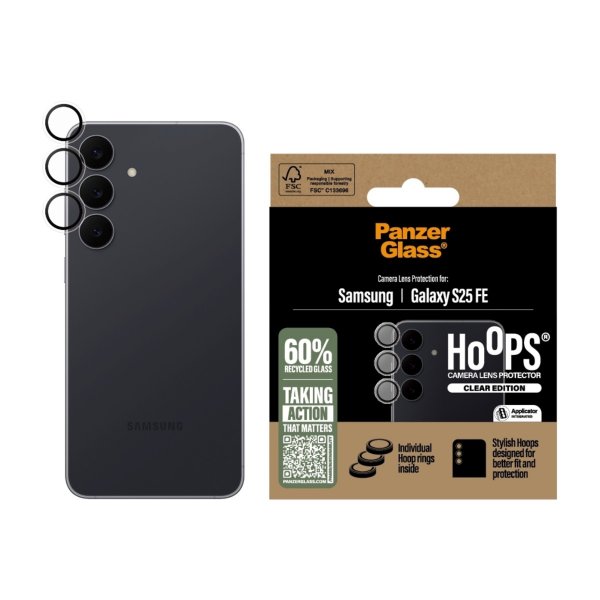 PanzerGlass Samsung Galaxy S25 FE Kamerabeskytter Hoops Transparent