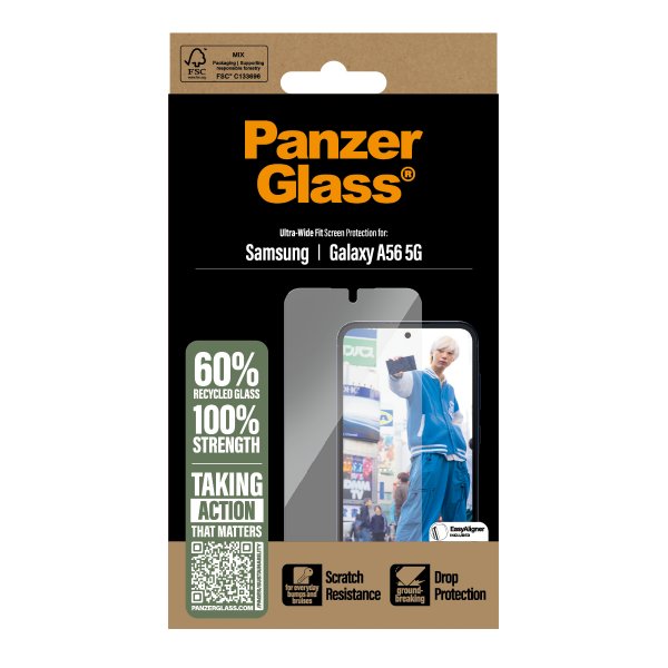 PanzerGlass Samsung Galaxy A56 Skjermbeskytter Ultra-Wide Fit EasyAligner