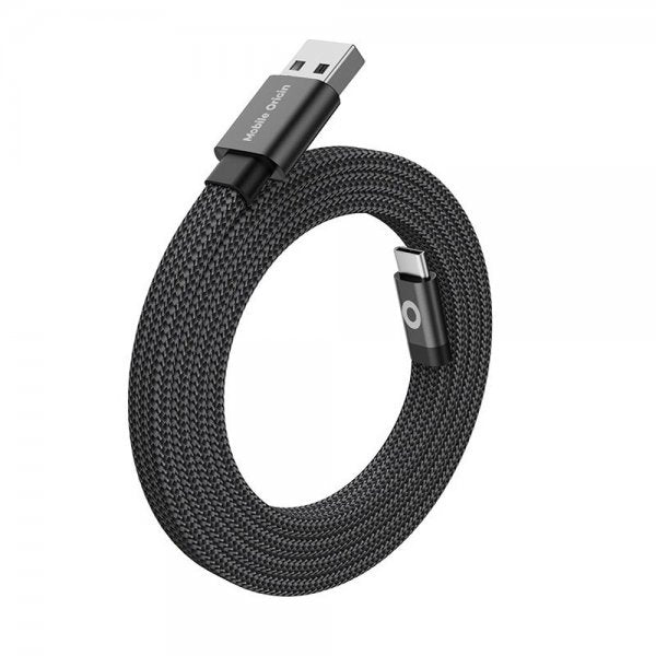 Mobile Origin Flat Kabel Magnetic USB-A to USB-C 1m Svart