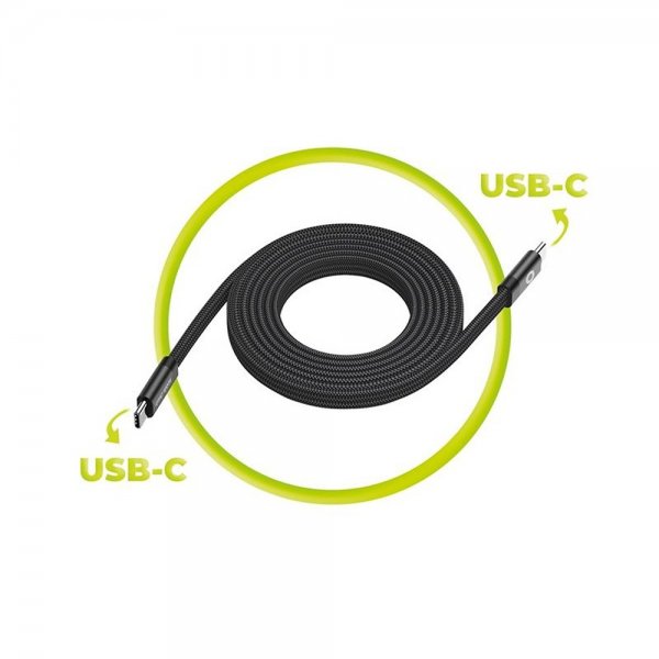Mobile Origin Flat Kabel Magnetic USB-C to USB-C 1m Svart