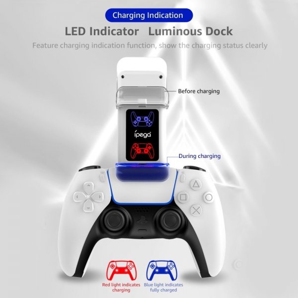 Ipega PlayStation 5 kontroller dobbel ladestasjon