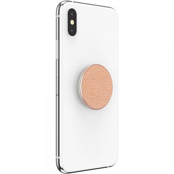 Popsockets PopGrip Premium Pebbled Vegan Leather Rosegull