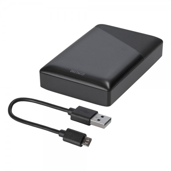 Deltaco Powerbank 10 000 mAh Fast Charge 18W Svart
