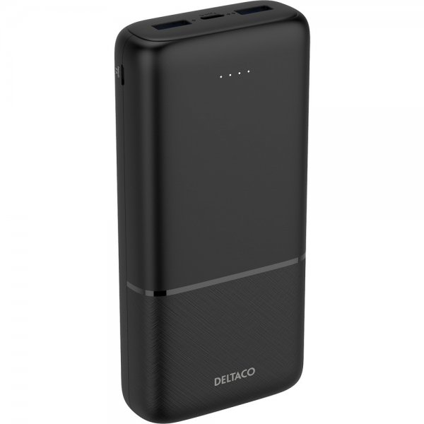 Deltaco Powerbank 20 000 mAh Fast Charge 20W Svart