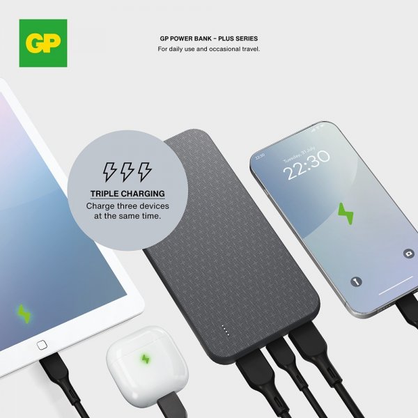 GP Powerbank Plus 10 000 mAh Svart
