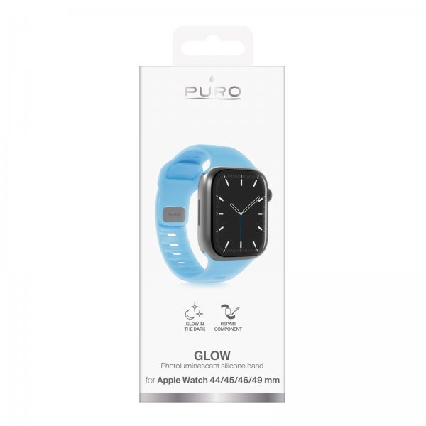 Puro Apple Watch 44/45/46/Ultra 49mm Armbånd Glow Blå