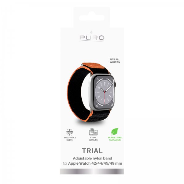Puro Apple Watch 44/45/46mm/Ultra 49mm Armbånd Trial Loop Svart