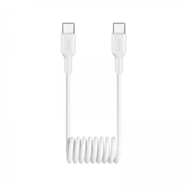 Puro Kabel Spiral USB-C til USB-C 1m Hvit