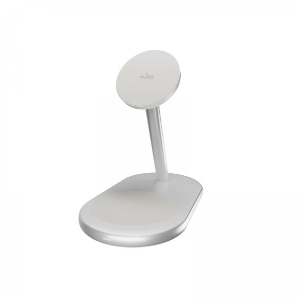 Puro Trådløs lader Mag Station 2-in-1 Qi2 Hvit