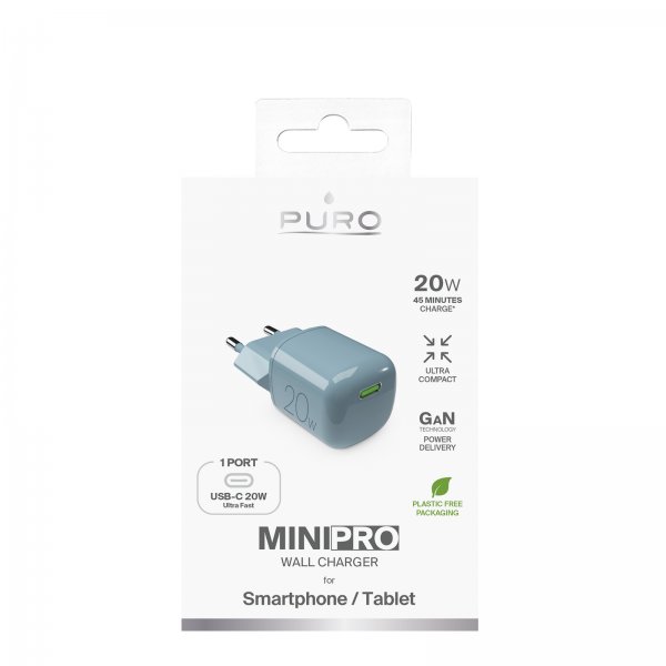 Puro Lader MiniPro GaN USB-C 20W Grønn