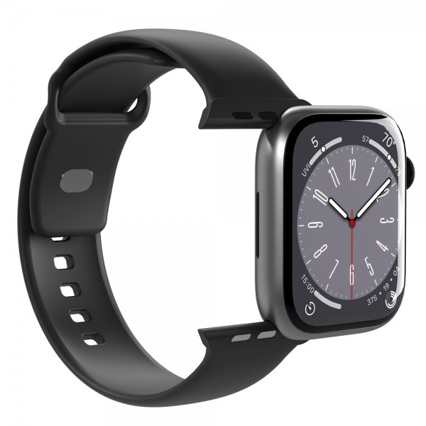 Puro Apple Watch 44/45/46mm/Apple Watch Ultra Armbånd ICON Silicone Band Svart