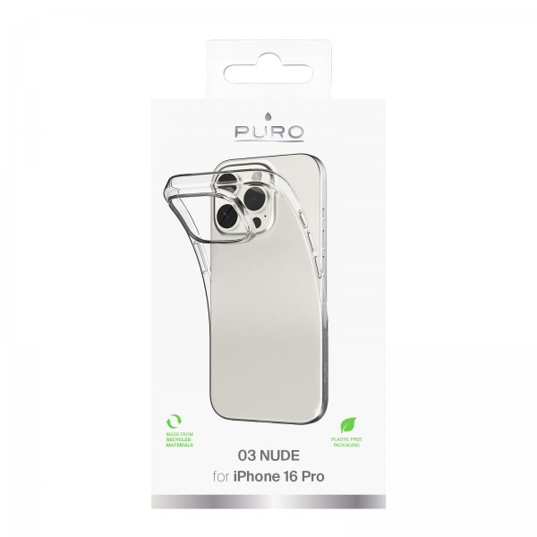 Puro iPhone 16 Pro Deksel Nude Transparent