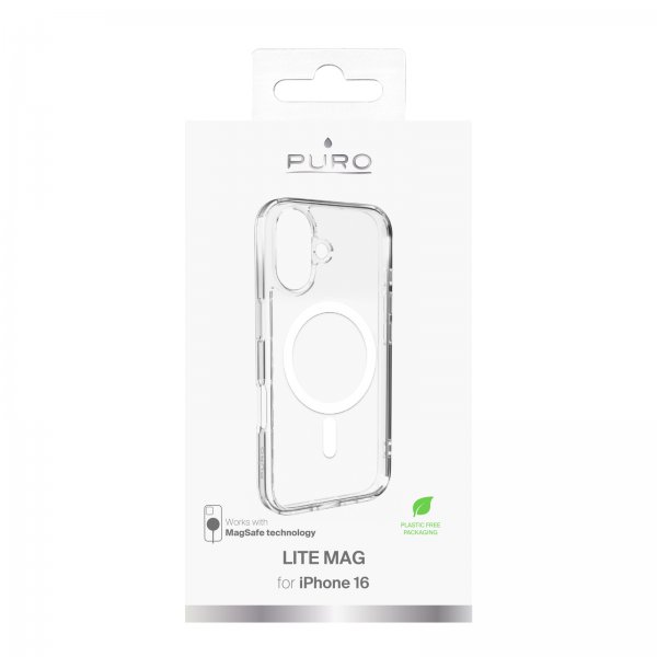 Puro iPhone 16 Deksel Lite Mag Transparent
