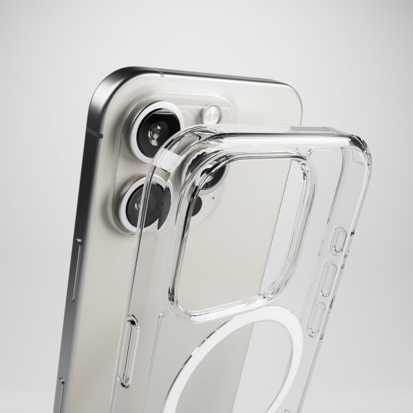 Puro iPhone 16 Pro Deksel Impact Clear D3O MagSafe Transparent